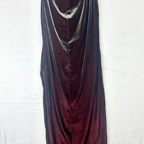 Roberta Vintage Velvet Whimsigoth Maxi Dress Size Medium Deep Wine Merlot - Picture 4 of 9